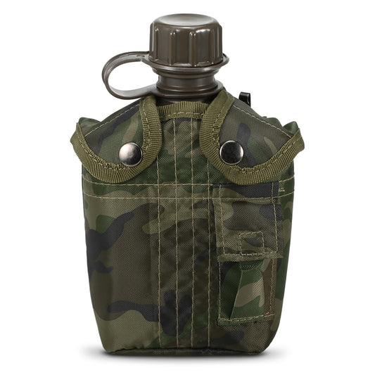 Binygo 1L Outdoor Military Canteen Bottle Camping Hiking Backpacking Survival Water Bottle Kettle with Cover Sports Bottles