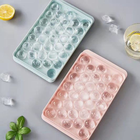 Binygo 33 Ice Boll Hockey PP Mold Frozen Whiskey Ball Popsicle Ice Cube Tray Box Lollipop Making Gifts Kitchen Tools Accessories