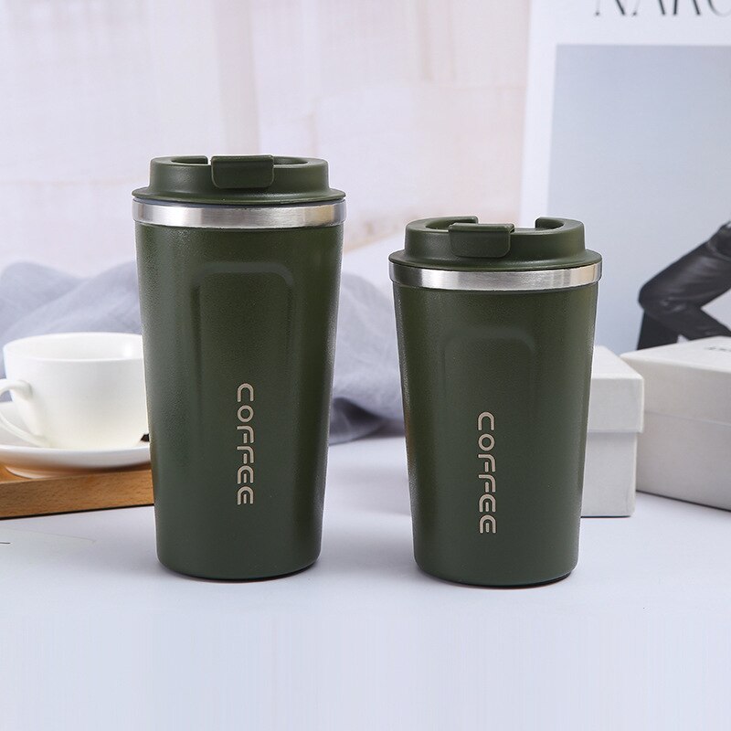 Binygo 380/510ML Stainless Steel Coffee Mug Leak-Proof Thermos Travel Thermal Cup Vacuum Flask Vehicle Portable Cups Christmas Gift