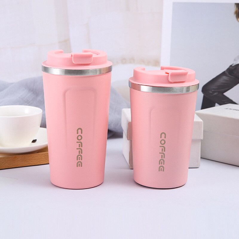 Binygo 380/510ML Stainless Steel Coffee Mug Leak-Proof Thermos Travel Thermal Cup Vacuum Flask Vehicle Portable Cups Christmas Gift