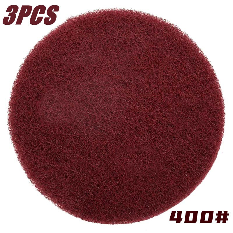 Binygo 3Pcs 125MM Multi-Purpose Flocking Scouring Pad Round Nonwoven Rust Removal Cloth Flexible for Kitchen Metal Polishing Cleaning