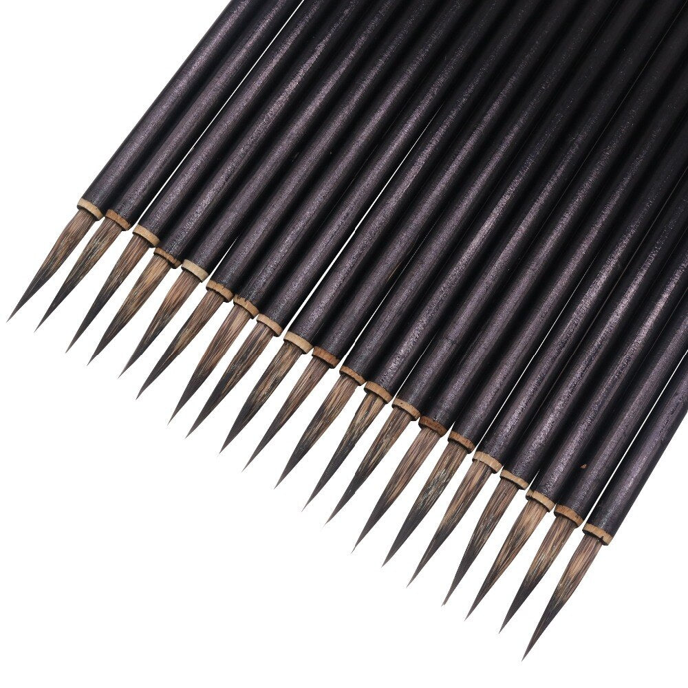Binygo 5 Pcs Brown Black Large Hook Line Pen Watercolor Brush Chinese Calligraphy Artist Art Student Learning Stationery Painting Tool