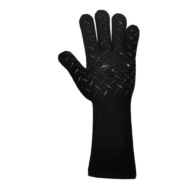 Binygo BBQ Microwave Oven Gloves High Temperature Resistance Barbecue Mitts 800 Degrees Fireproof Anti Heat Insulation Glove for Baking
