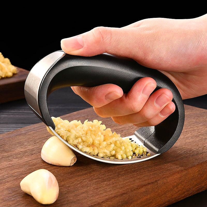 Binygo Stainless Steel Garlic Press Crusher Manual Garlic Mincer Chopping Garlic Tool Fruit Vegetable Tools Kitchen Accessories Gadget