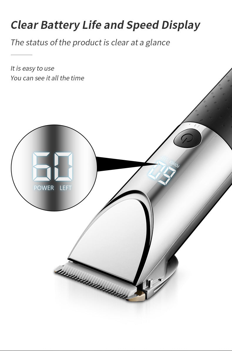 Rechargeable pet shaver with LCD display