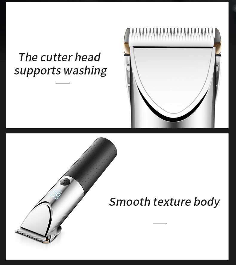 Rechargeable pet shaver with LCD display
