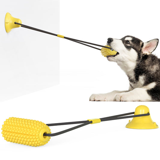 Corn Molar Stick Pet Dog Toy with Sucker Drawstring
