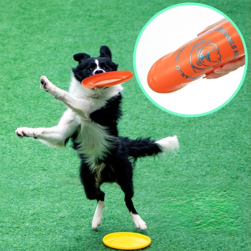 1pcs Pet Dog Toys Training Flying Discs Interactive Bite Resistant Silica Gel Soft Flying Discs