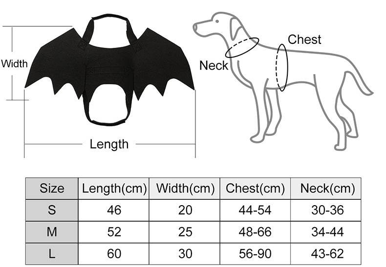 Halloween Pet Bat Wings Small Large Dog Cat Bat Costume Clothing