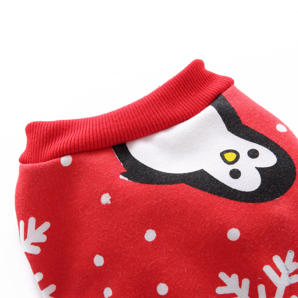 Christmas snowflake penguin four-legged shirt