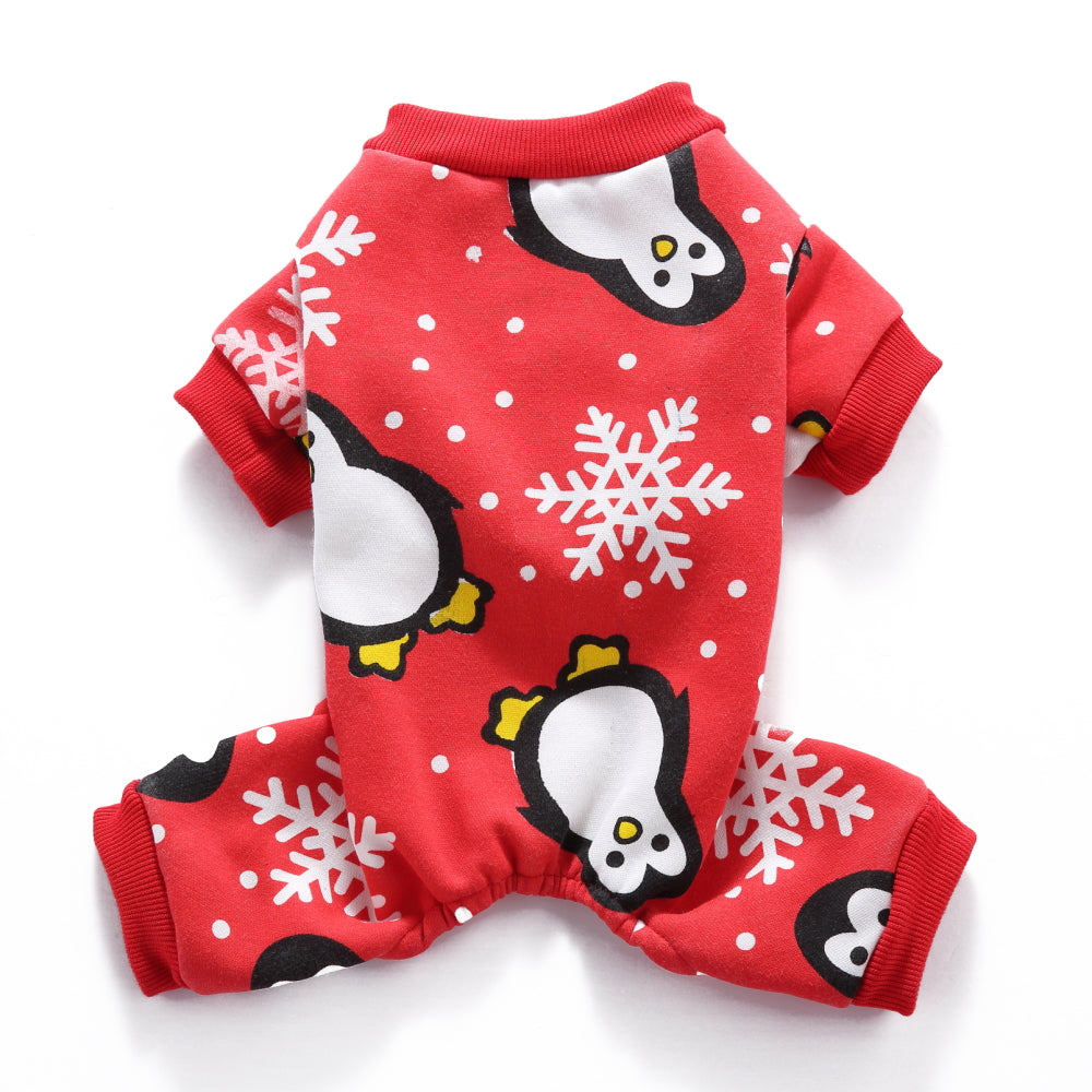 Christmas snowflake penguin four-legged shirt