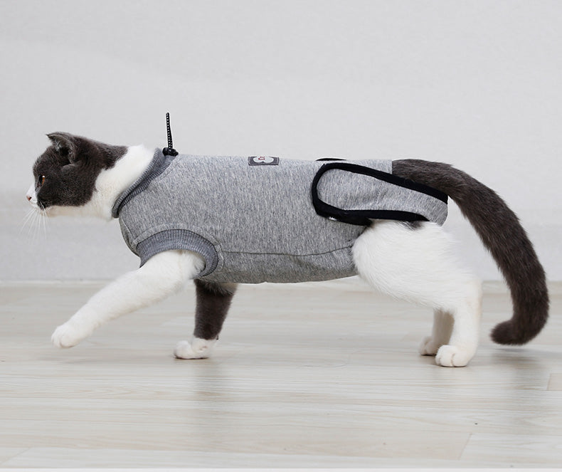 Cat Recovery Suit Pet E collar Alternative Cotton Cat Shirt After Surgery Wounds