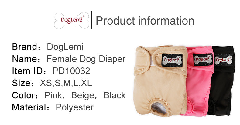 Reusable Female Dog Diapers Washable Pet Panties Underwear