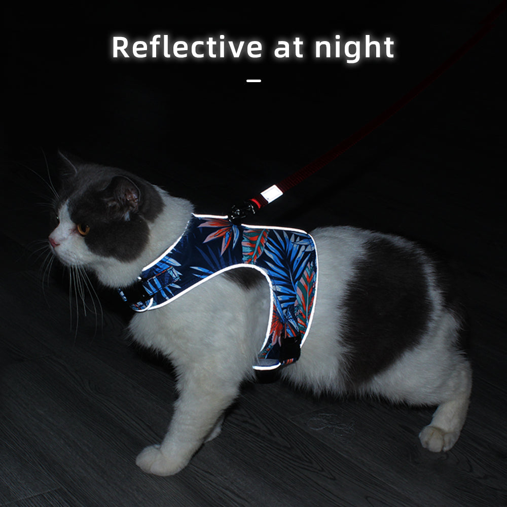 Cat Reflective Anti-breakaway Cat Leash Breathable Chest Strap Vest