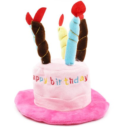 Cute Pets Dog Cats Birthday Caps Adjustable Corduroy Colorful Candles Small