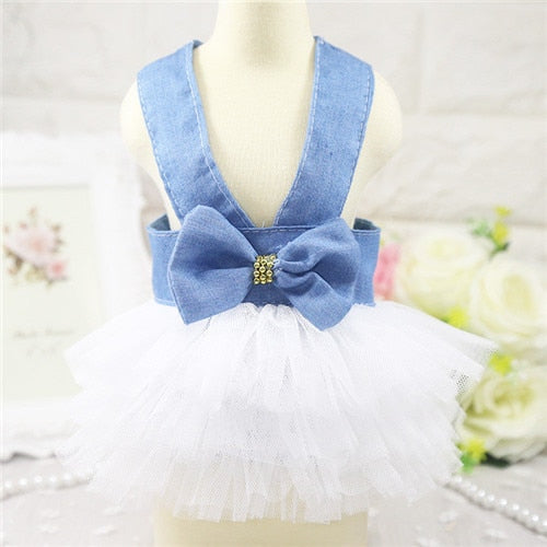 Small Dog Party Birthday Wedding Bowknot Dress Puppy Costume