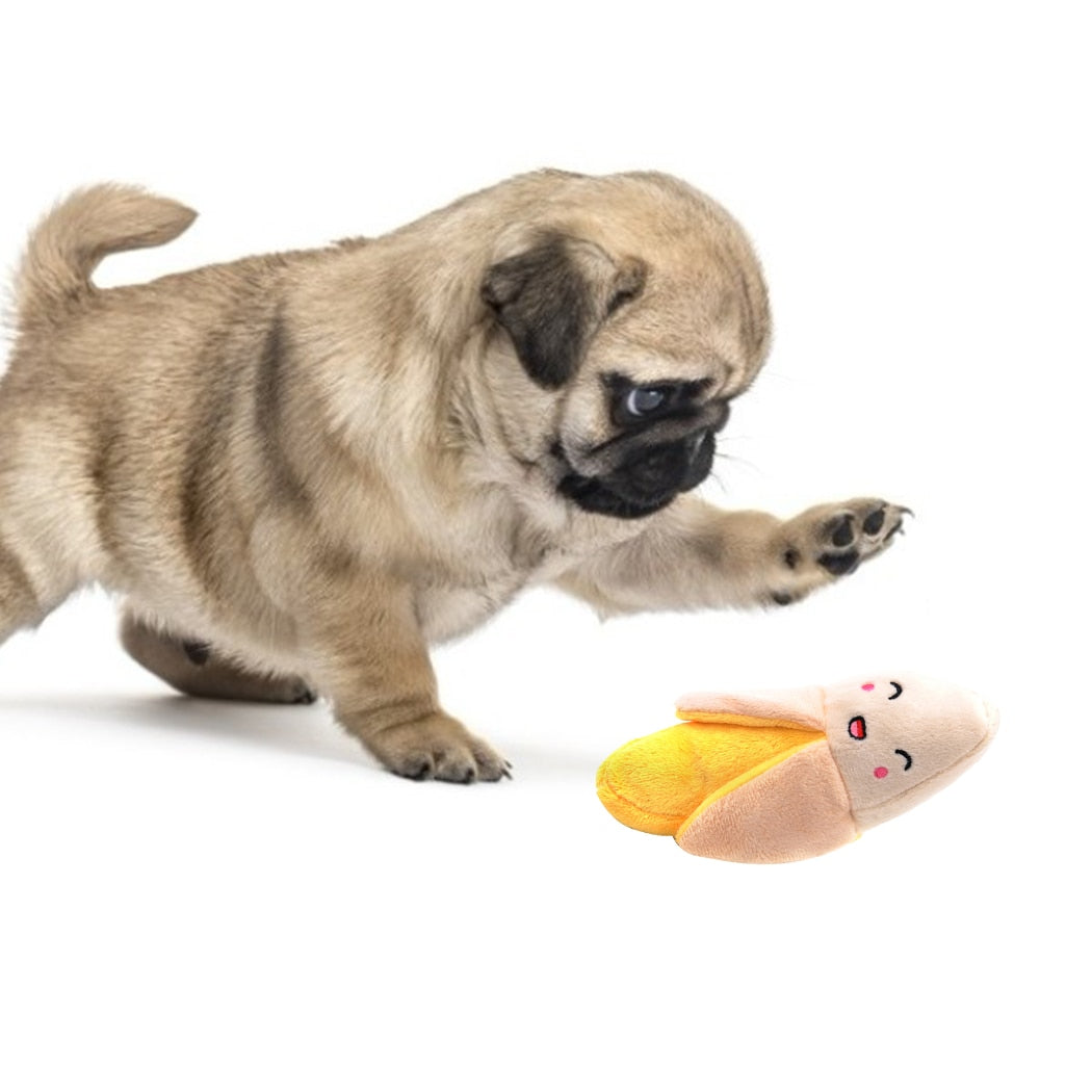 Dogs Cat Chew Squeaker Squeaky Toy For Pet Banana