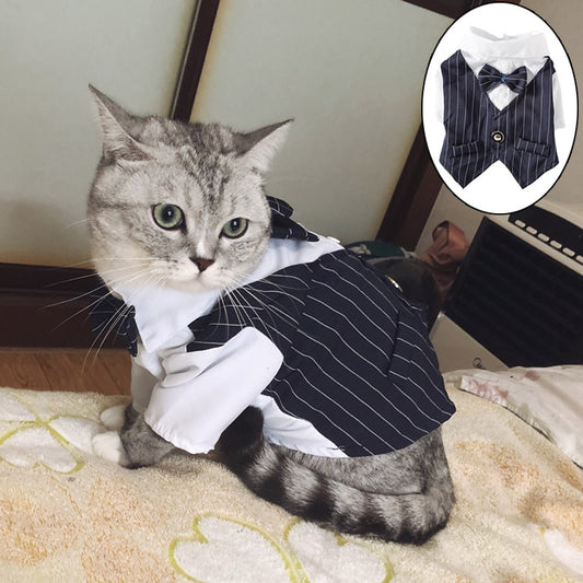 Fashion Pet Cat Clothes for Cats Summer Cat Wedding Dress Suit Tuxedo
