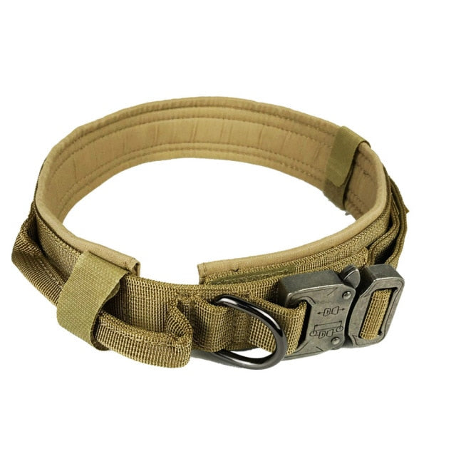Heavy Duty Tactical Dog Collar With Handle Durable Adjustable Pet Collar