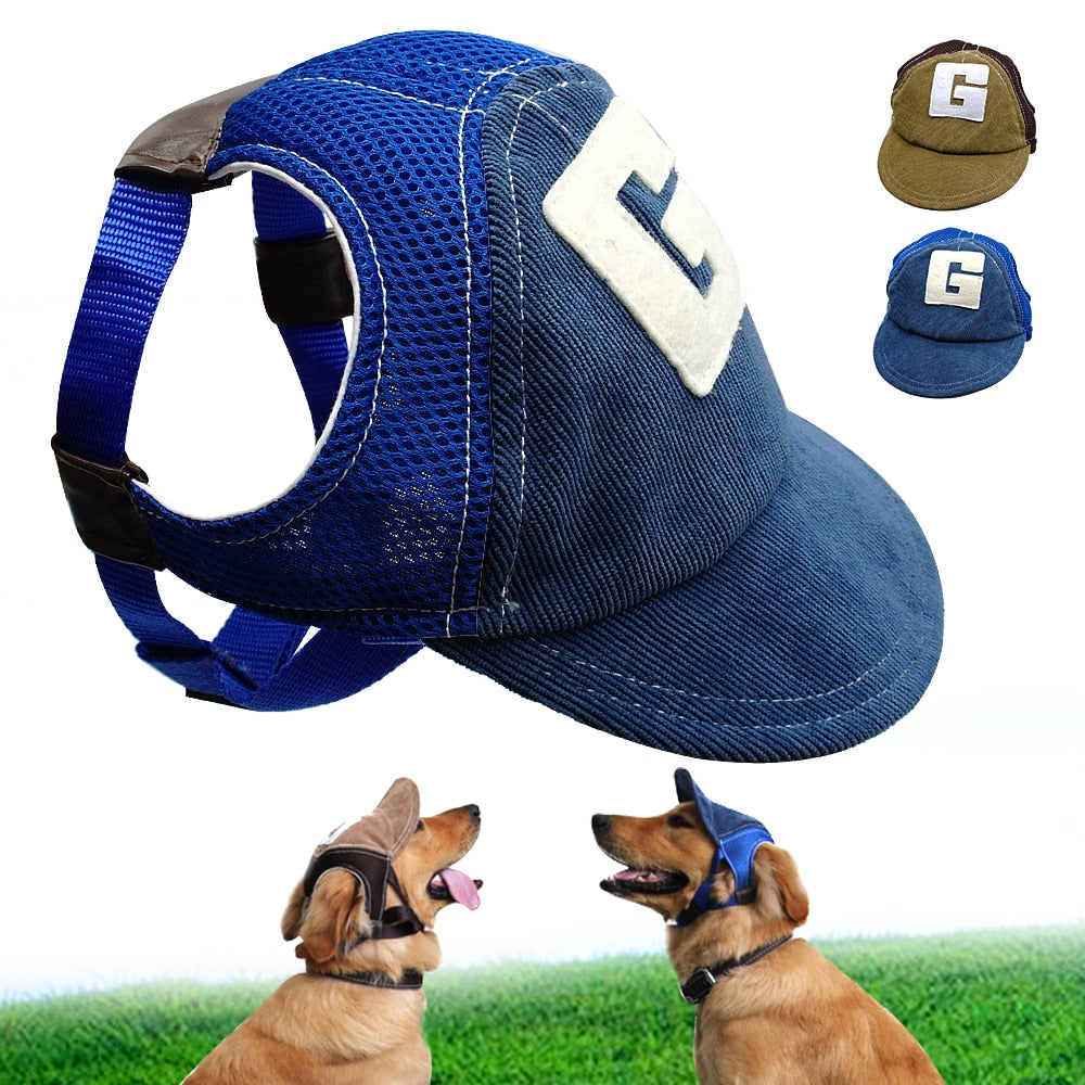 Breathable Hat For Dog Winter Summer Baseball Sun Cap With Ear Holes Small Big Golden Retriever Outdoor Accessories Hiking Sport