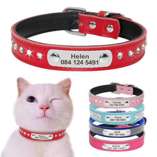 Cat and Dog Collar Nameplate Collar Free Engraving Adjustable