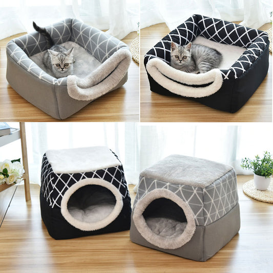 Pet bed for Cats Dogs Soft Nest Kennel Bed Cave House Sleeping Bag Mat Pad Tent
