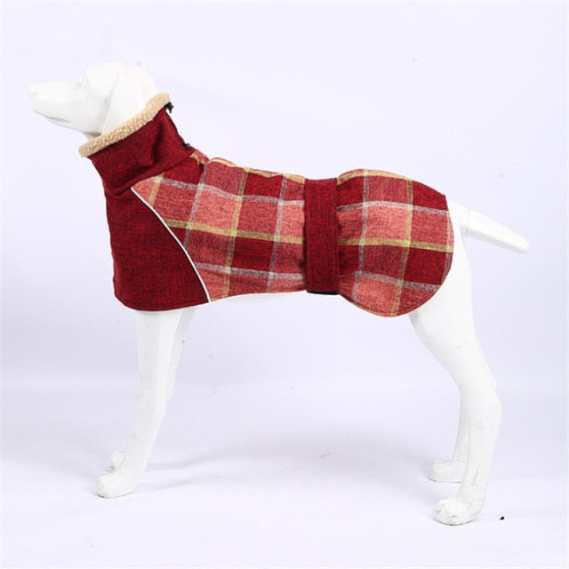 Dog Clothes Winter Thick Warm Dog Jacket for Small Large Dogs Reflective Windproof Pet Clothing Checked Strom Snow Dog Coat 3XL