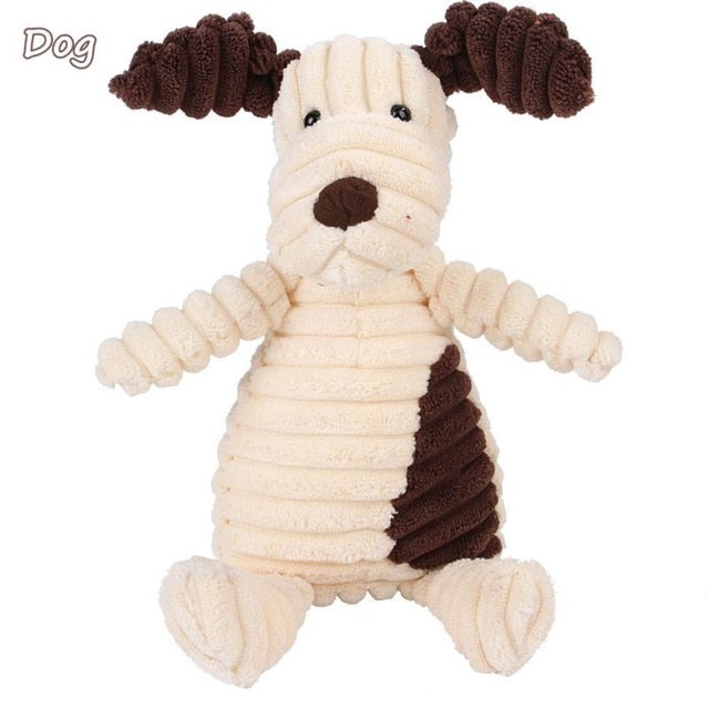 Corduroy Dog Toys, Plush Pet Puppy Squeaky Chew Bite Resistant Toy