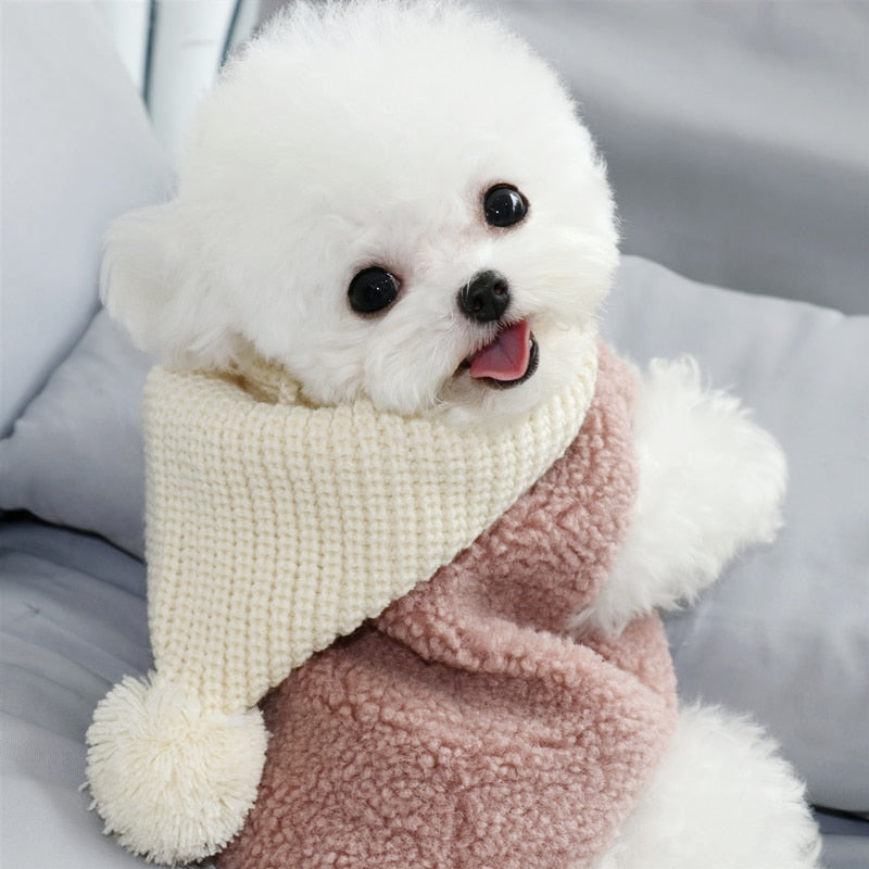 Winter Dog Clothes Warm Vest Hat Cashmere Pets Outfits