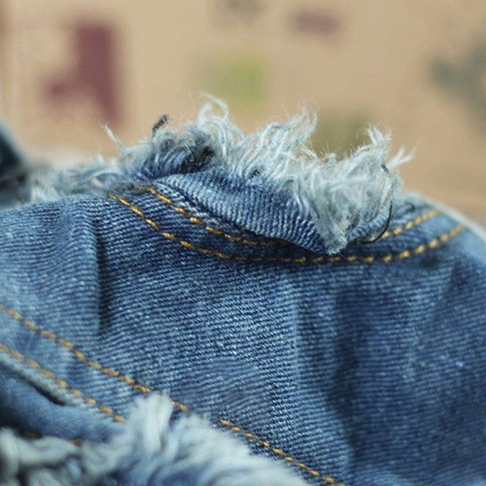 Puppy Blue Cowboy Jean Costumes Cloth Short Sleeve Denim Vest