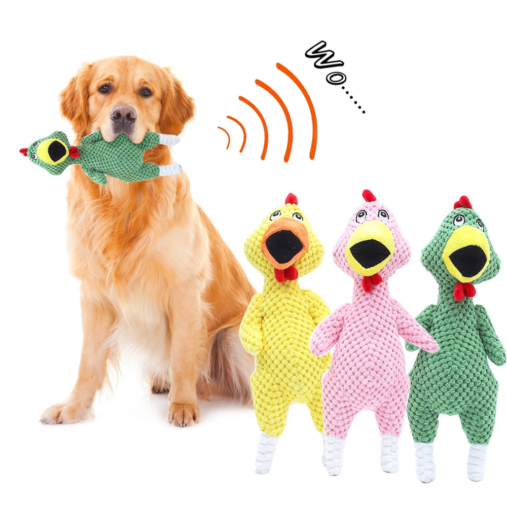 Screaming chicken Pets Dog Toys Squeaky Sound Interactive Corduroy toys