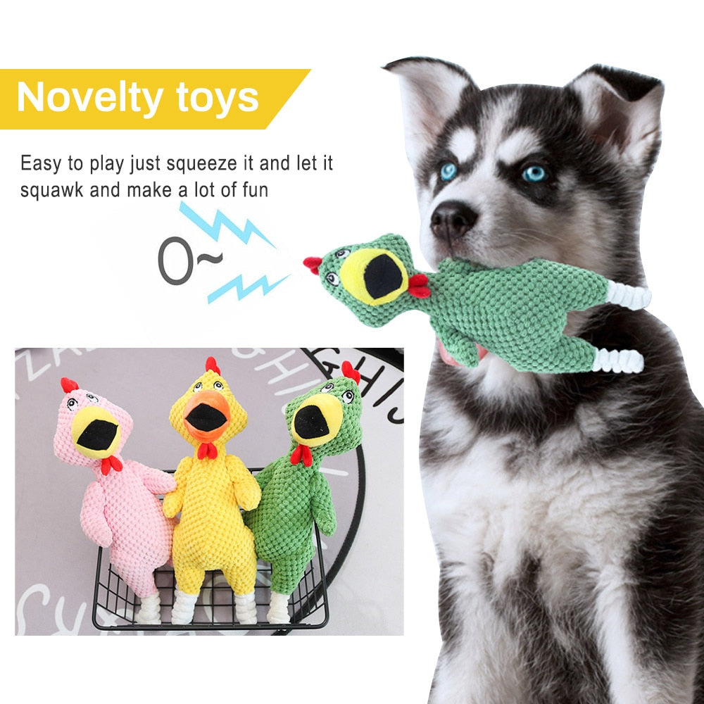 Screaming chicken Pets Dog Toys Squeaky Sound Interactive Corduroy toys