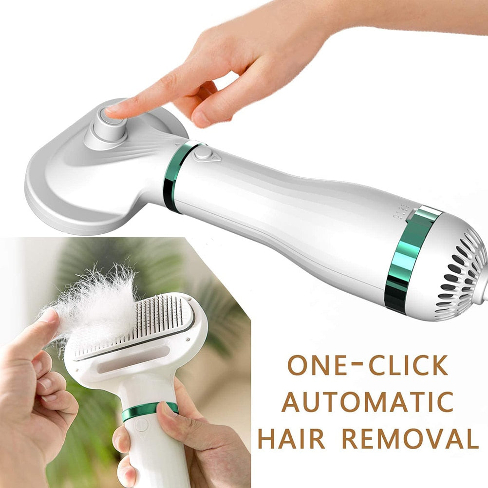Dog Hair Dryer Grooming Comb Brush For Pet Hair Cat Fur Remove 3 Levels Temperature Adjustable AC 100-240V