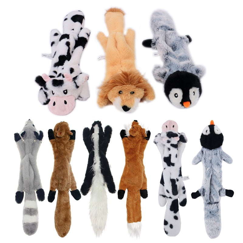 Funny Plush Pets Squeaky Toys Animal Shape Dogs Chew Internective Toy