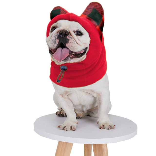 Pet Dog Hat Warm Lamb Plush Head Set
