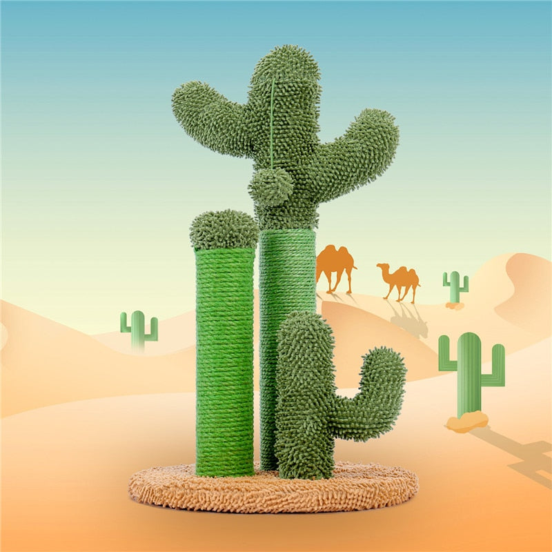 Cactus Cat Scratching Post with Sisal Rope Cat Scratcher Cactus for Young and Adult Cats climbing frame