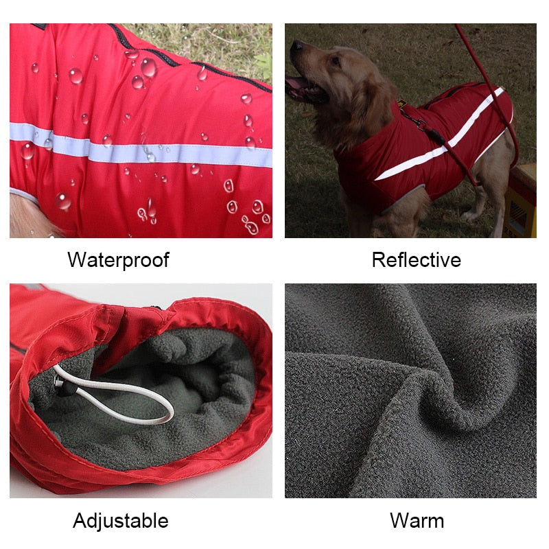 Winter Warm Dog Clothes Waterproof Pet Padded Vest Zipper Jacket Coat For Small Medium Large Dogs Dog Costume Ropa Para Perros