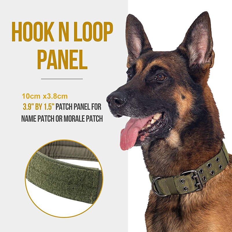 Durable Tactical Dog Collar Adjustable Heavy-duty Military Training Pet Collar