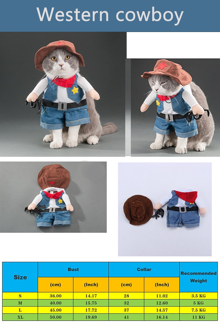 Cat Cosplay Suit For Cats Clothes Firecrackers Corsair Cowboy Cute Costumes