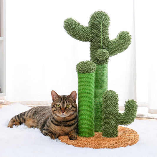 Cactus Cat Scratching Post with Sisal Rope Cat Scratcher Cactus for Young and Adult Cats climbing frame