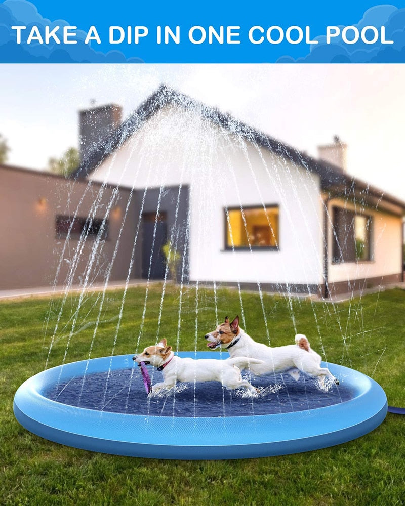 Pet Sprinkler Pad Play Cooling Mat Swimming Pool Inflatable Water Spray