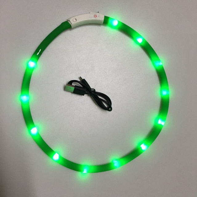 Pet Collar USB Rechargeable Night Safety Warning Illuminated