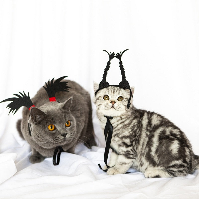 Halloween Pet Cat Headwear Funny Cats Dogs Headdress For Puppy Cat Kitten Xmas Party