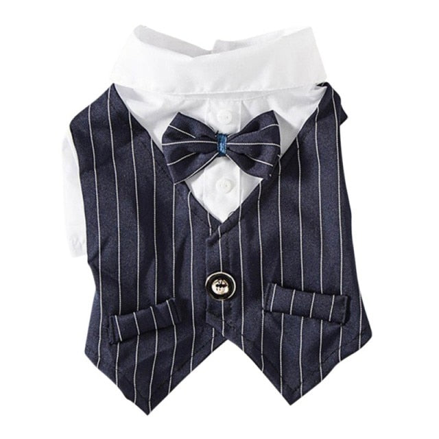 Costume Formal Tuxedo With Bow Tie Puppy Cat Bulldog Clothing