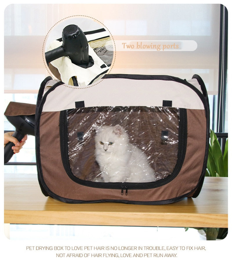 Portable Pet Drying Box Tent Blowing Hair Dryer Foldable