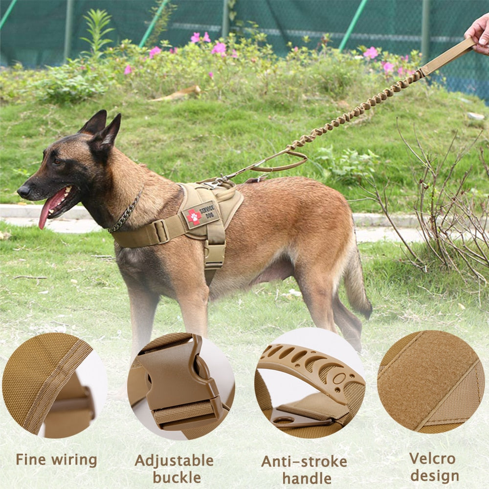 Military Tactical Dog Harness Patrol K9 Working