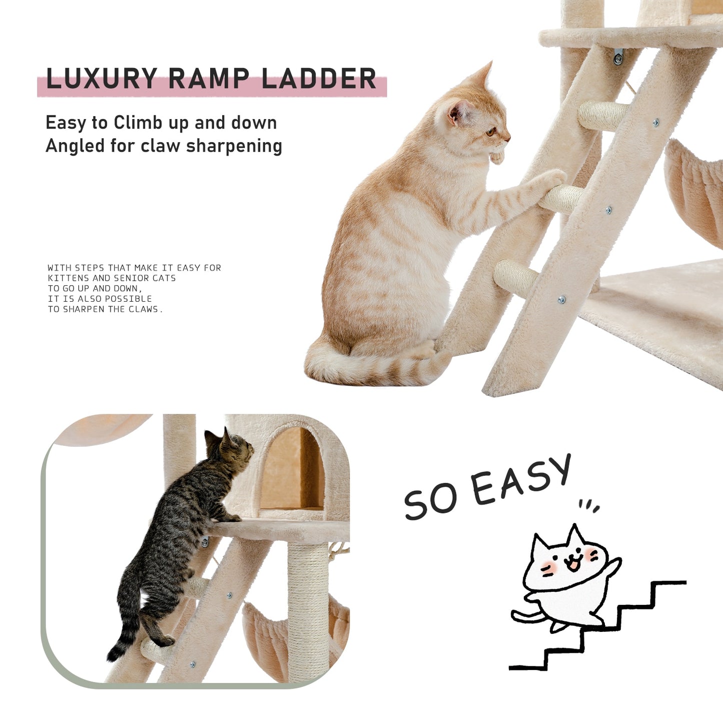 Wood  Climbing Tree Cat Jumping Toy Fun Scratching Posts Solid Cats Climb Frame