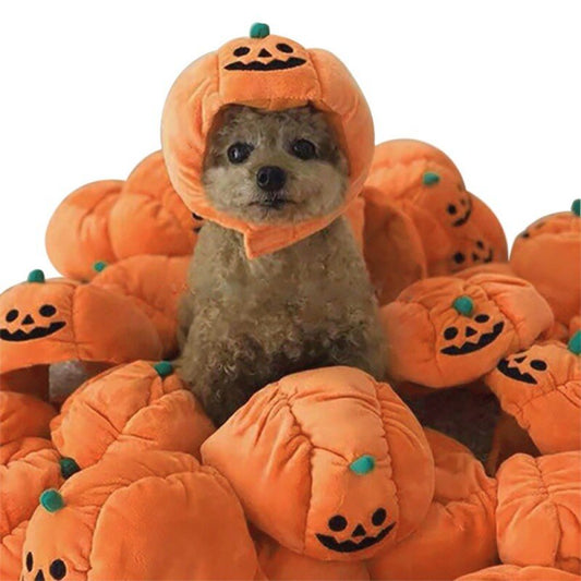 Cute Pet Pumpkin Hat Halloween Pet Dog Cat Hat Dress Up Headdress Small Dog Cat Cosplay Costume Funny Party Decorative Hats