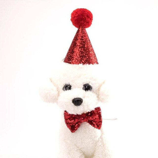 Dog Birthday Caps Headwear Sequins Dog Puppy Party Costume