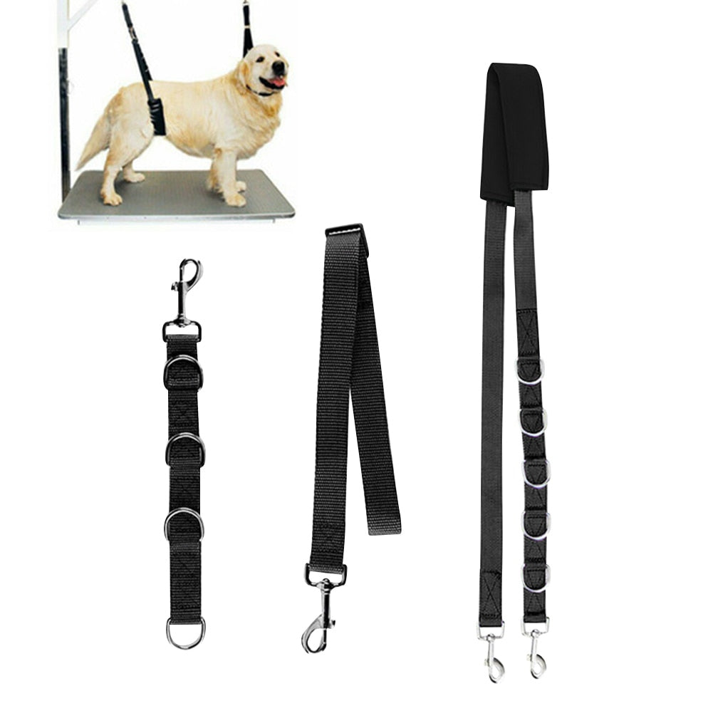 3pcs Harness Traction Noose Restraint Bathing Puppy Dog Grooming Strap Belly Pad